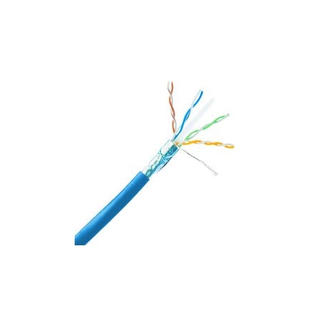 Cable Wholesale Plenum Shielded Cat6a Blue Copper Ethernet Cable, 10 Gigabit Solid, CMP, 500Mhz, 23 AWG, 1000ft 14X6-561NH